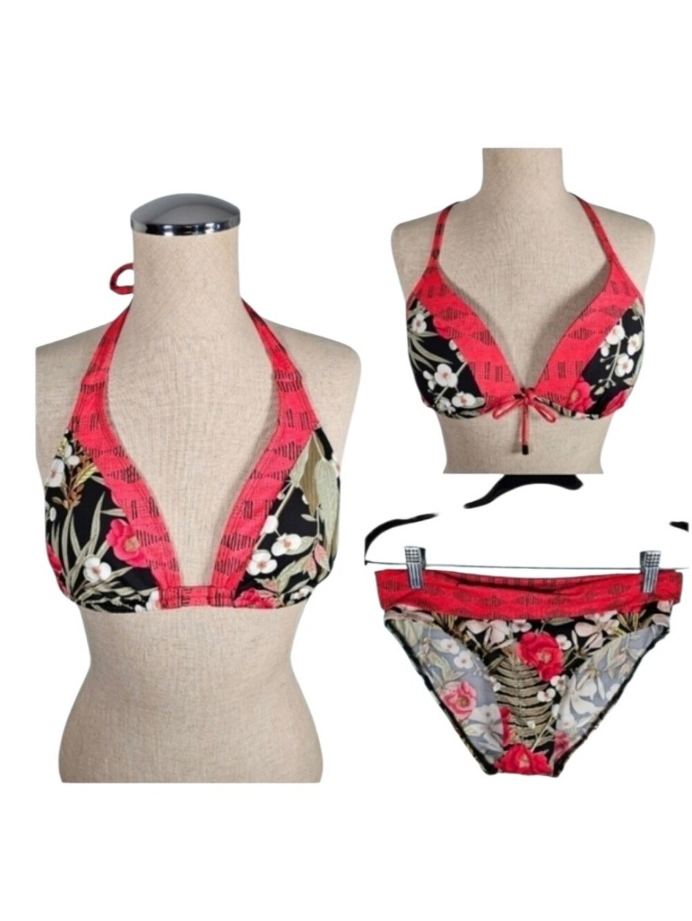 Skye Swimwear Floral Print 3 Piece Bikini Swimsuit Small